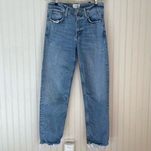 Agolde Straight Leg Jeans in Light Blue Wash
